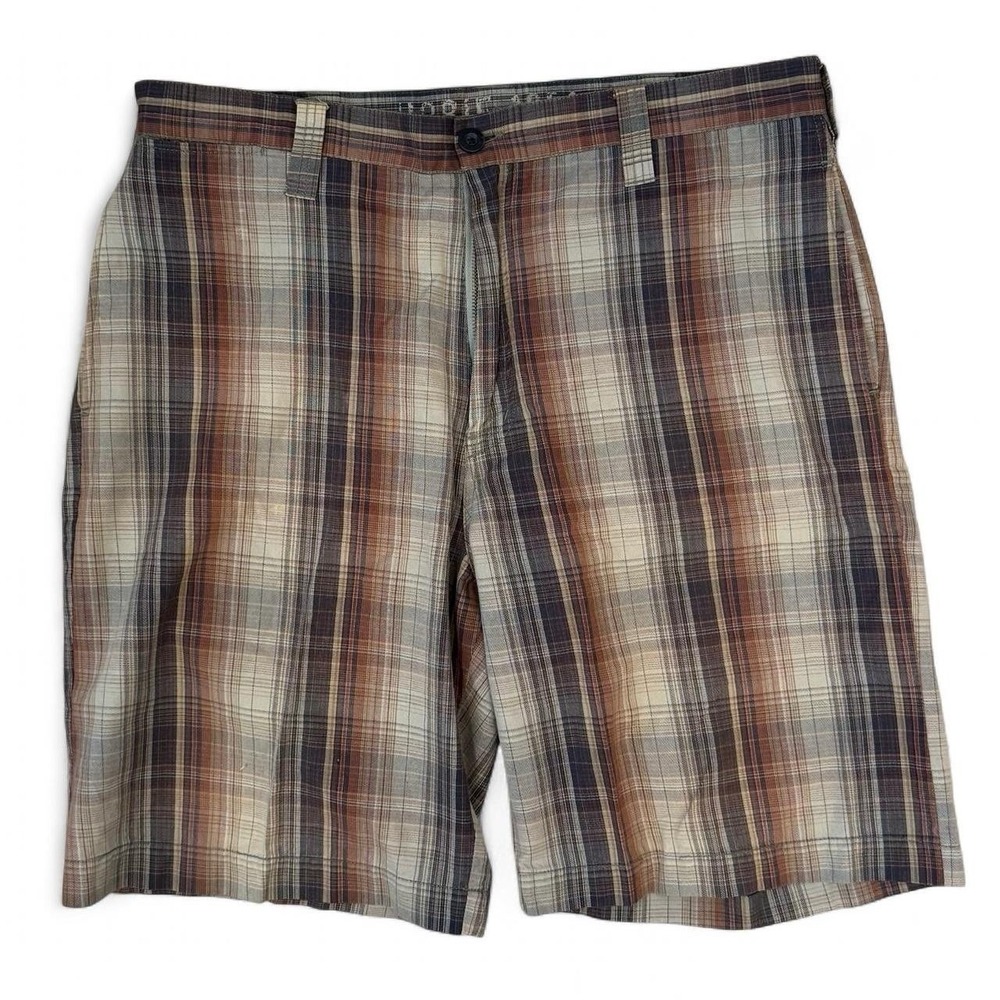 Vintage Hobie Brown Plaid Shorts Men's Size 36 Skater Surf Beach Hippie Y2K VTG